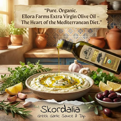 Vista 4 de Ellora Farms, Aceite de oliva virgen extra orgánico, griego rastreable, alto contenido de fenoles prensado en frío, Kosher, botella de vidrio
