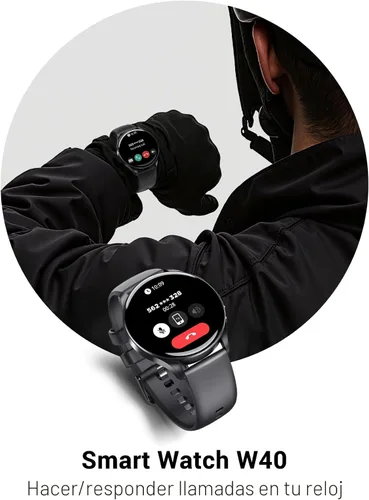 Vista 4 de IOWODO Reloj inteligente para mujeres y hombres, pantalla AMOLED ultra clara de 1.43", rastreador de actividad física con monitor de frecuencia