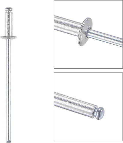 Vista 3 de uxcell Remaches ciegos, remaches de aluminio para tirar, 60 piezas tono plateado