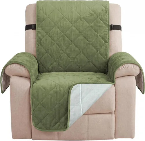 Vista 21 de H.VERSAILTEX Funda reversible para silla, protector de muebles antideslizante, resistente al agua, con correas elásticas de 2 pulgadas