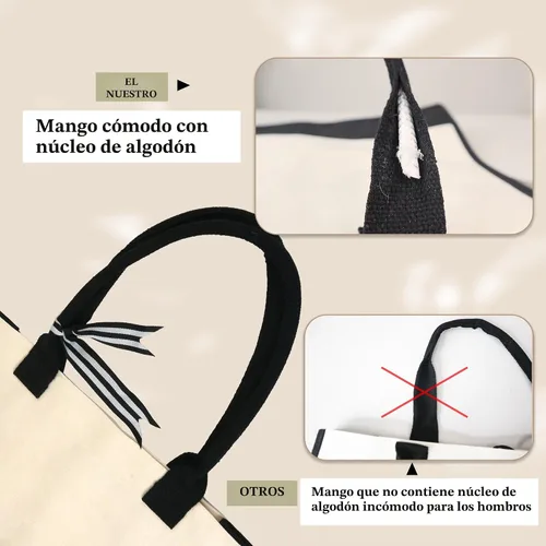 Vista 5 de BeeGreen - Bolsa de mano con monograma bordado inicial para mujer, profesora, mamá, amiga, regalo personalizado para cumpleaños, playa, boda