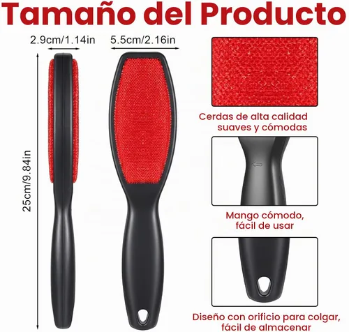 Vista 2 de 2 cepillos de pelusa para ropa, cepillo removedor de pelusa de doble cara, cepillo reutilizable para eliminar pelo de mascotas y cepillo de limpieza