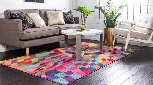 Vista 2 de Unique Loom Estrella Collection - Alfombra geométrica, abstracta, colorida, moderna, ecléctica, 3 pies 3 pulgadas x 5 pies 3 pulgadas, multicolor