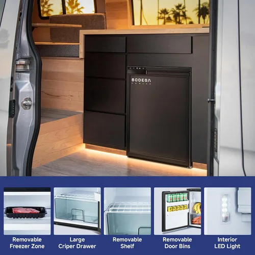 Vista 7 de BODEGA BODEGACOOLER Refrigerador de 12 Voltios, Refrigerador de RV con Control por APP, 65L (2.3 pies cúbicos) Refrigerador Congelador para RV