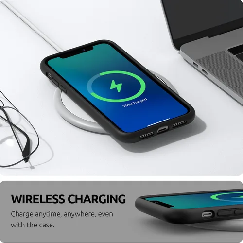 Vista 5 de Surphy - Carcasa de silicona líquida, diseño grueso completo con forro de microfibra, 6.1” para iPhone 11, 2019