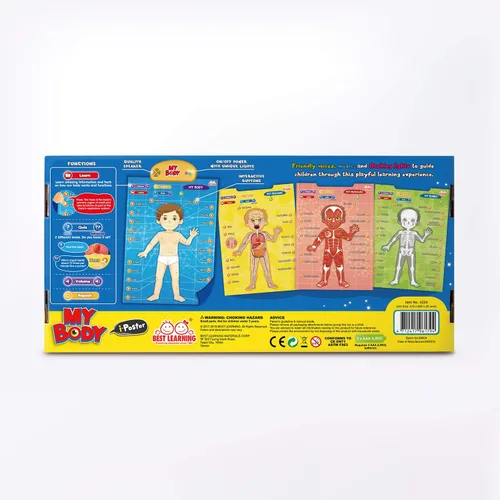 Vista 8 de BEST LEARNING i-Poster My Body - Juguete educativo interactivo para hablar de anatomía humana Aprende partes del cuerpo, órganos, músculos