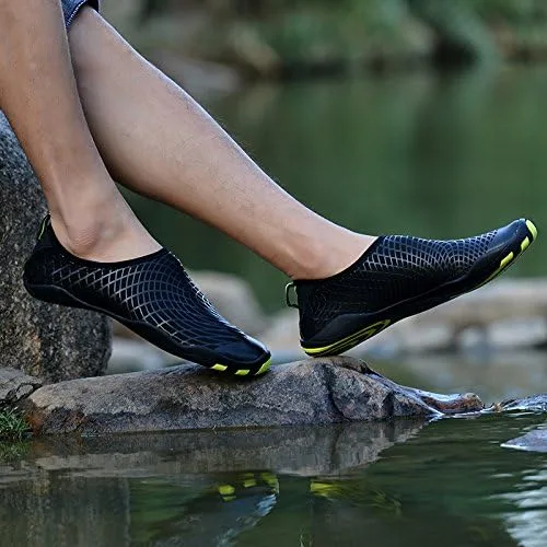 Vista 5 de DoGeek - Zapatos de agua para hombre y mujer, zapatos acuáticos, para playa, natación, agua, secado rápido, zapatos descalzos para practicar surf