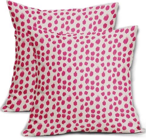 Vista 11 de Sweetshow Juego de 2 fundas de almohada de 16 x 16 pulgadas, diseño bohemio, con diseño de lunares, moderno y moderno, para exteriores, decorativas