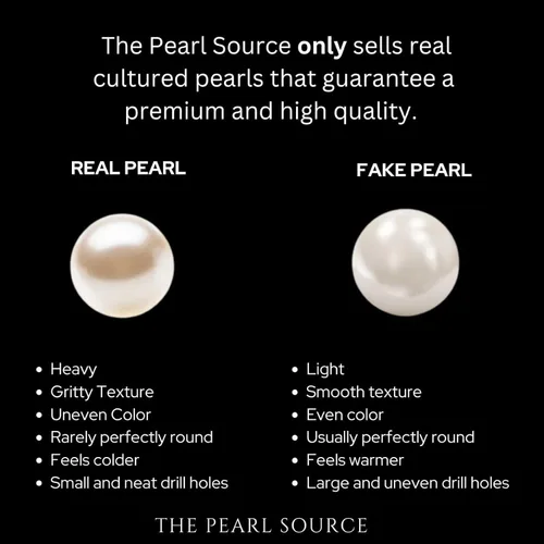 Vista 5 de The Pearl Source Collar con colgante de perlas blancas de agua dulce de 0.315 in para mujer, collar de perlas cultivadas, collar de perlas