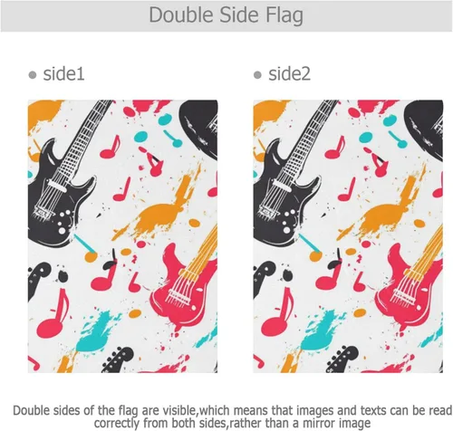 Vista 3 de Retro Musical Rock White flags of Garden outdoor banners for Garden decoration 28x40 double sided