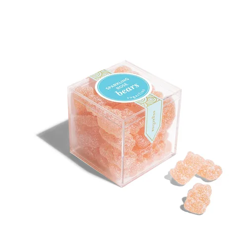 Vista 3 de Sugarfina Sparkling Rose Bears - Cubo de caramelo pequeño, 3.6 onzas, 4