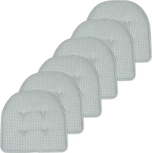 Vista 66 de Sweet Home Collection - Cojín de asiento de espuma viscoelástica y respaldo de caucho antideslizante con capitoné para silla, cojín en U, 17x16 Gris