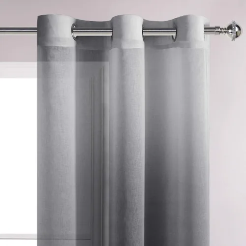 Vista 4 de DWCN Cortinas Transparentes Ombré - Cortinas de Lino Sintético con Gradiente Semi Voile con Ojales en la Parte Superior para Dormitorio y Sala