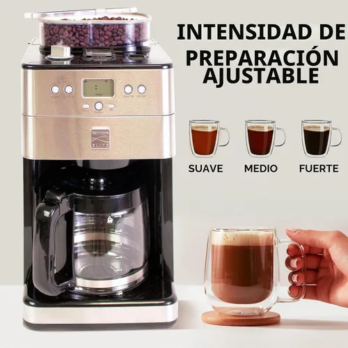 Vista 3 de Kenmore Elite Cafetera de Moler y Preparar – Molinillo integrado, máquina automática de café por goteo, cafetera programable de 12 tazas, molinillo