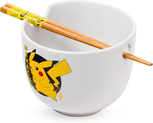 Vista 39 de Silver Buffalo Strawberry Shortcake - Tazón de cerámica vintage para ramen con palillos, apto para microondas, 20 onzas