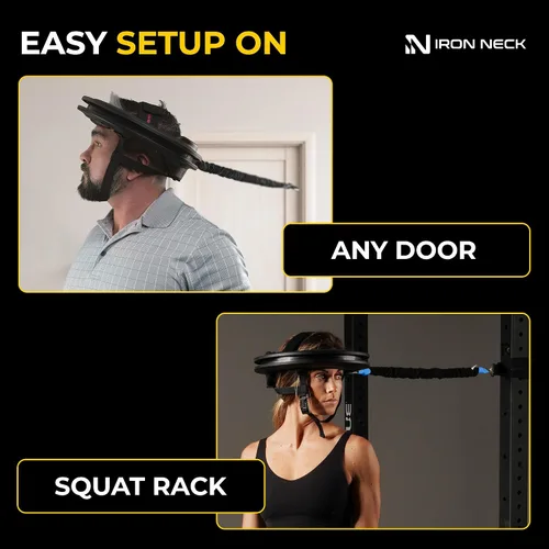 Vista 5 de Iron Neck - Advanced Neck Trainer, Strengthener, Exerciser, & Rehabilitation Device to Relieve Pain & Improve Posture - Workout & Strength Training