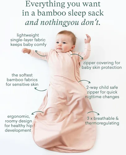 Vista 5 de PurComfy Saco de dormir súper suave de 0.5 TOG, saco de dormir de viscosa de bambú de primera calidad, manta delgada para bebé, saco de dormir