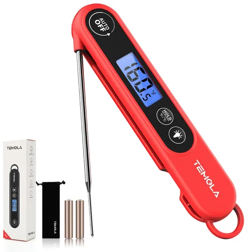 Vista 10 de TEMOLA Termómetro de carne, termómetro de alimentos de lectura instantánea para cocinar, termómetro digital de alimentos con retroiluminación LCD