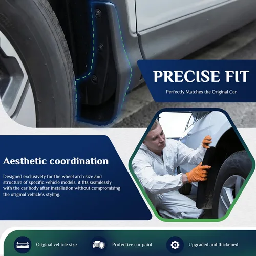Vista 4 de Aleta de lodo Compatible con 2009-2010 Do-dge Ram 1500/2500/3500, 11-18 Ram 1500/2500/3500, Compatible con ruedas traseras simples, No es compatible