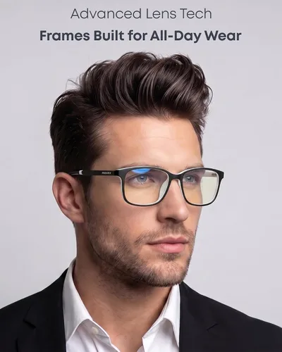 Vista 3 de Prospek Blue Light Glasses – Eye Strain Relief, Anti Glare Blanco - Negro