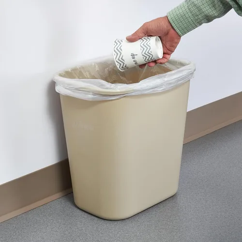 Vista 3 de Winco Cesta de basura para el hogar y la oficina, 7 galones, color beige