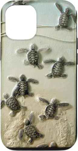 Vista 28 de Funda para iPhone 17, diseño de tortugas marinas color verde bebé