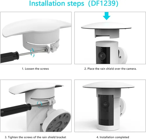 Vista 4 de Cubierta protectora para cámara exterior compatible con R-ing Outdoor Cam Plus Camera (blanco)