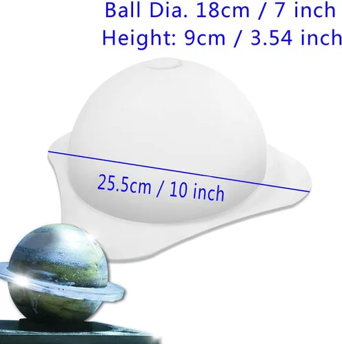 Vista 4 de Moldes de silicona grandes para bolas planetarias, molde de silicona esférica + 2 martillos de madera, molde redondo antiadherente para pasteles