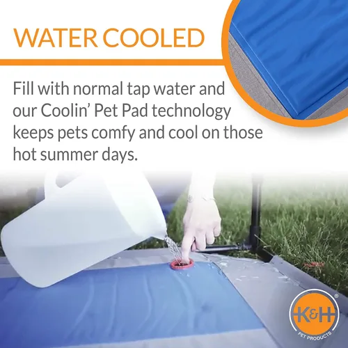 Vista 3 de K&H Manufacturing Coolin' Cuna para mascotas, Gris/Azul