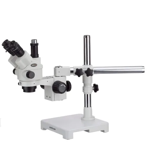 Vista 2 de AmScope Microscopio de zoom bloqueable estéreo simul-Focal 3.5X-180X con luz de anillo 144-LED (SM-3NTPZZ-144)