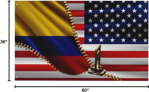 Vista 8 de Bandera de Estados Unidos y Colombia Colombiana Banderas para exteriores de 3 x 5 pies, tres capas de tela de costura de doble cara, impresión de 3