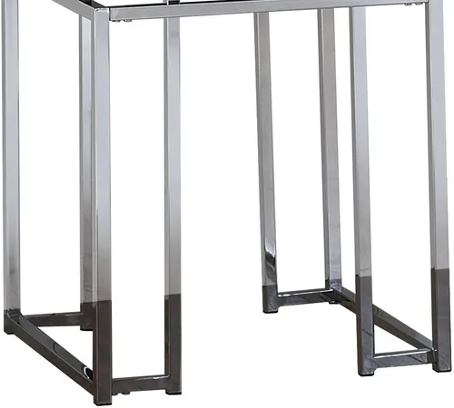 Vista 4 de Benjara - Mesa auxiliar con mesa rectangular y patas de metal, color plateado y marrón