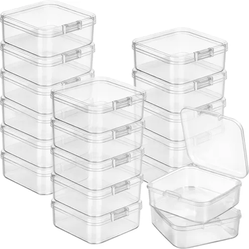 Vista 25 de 6 piezas de mini contenedores de almacenamiento de cuentas de plástico transparente para recolectar artículos pequeños, cuentas, joyas, tarjetas