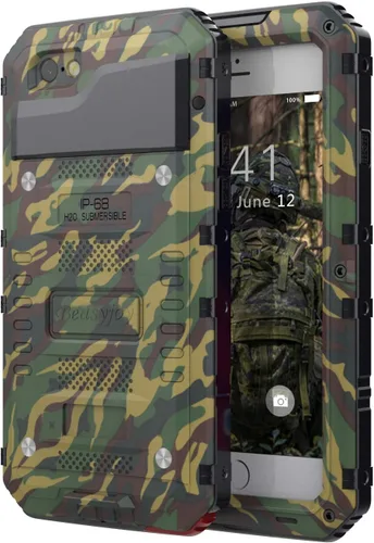 Vista 25 de Beasyjoy Funda de Metal para iPhone SE 2022/2020/8/7, Funda Impermeable Resistente con Protector de Pantalla, Protección de Cuerpo Completo Grado