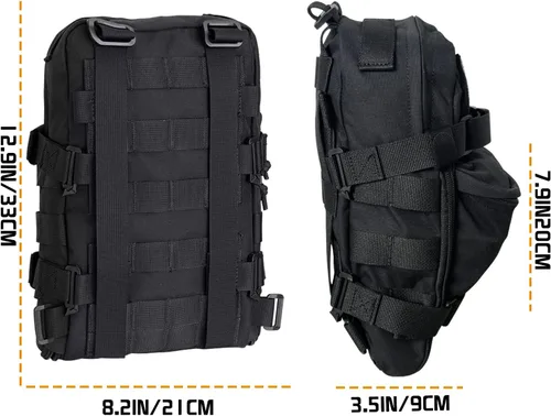 Vista 4 de Mochila táctica de hidratación para vejiga de hidratación de 2 litros, mochila de hidratación ligera MOLLE, transportador de agua para hidratación