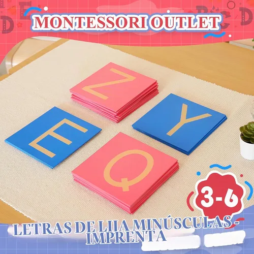 Vista 5 de MONTESSORI OUTLET letras de papel de lija en estuche inferior