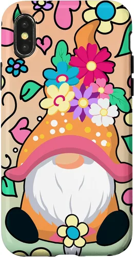 Vista 5 de Funda para iPhone XR con diseño de gnomo de verano y flores de margarita