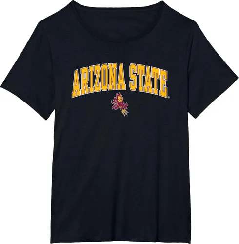 Vista 11 de Arizona State Sun Devils Arch Over Mascot Camiseta, Negro