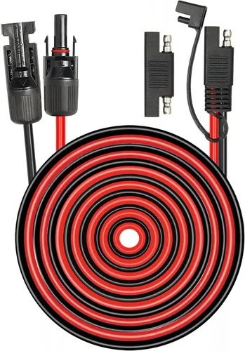 Vista 14 de 2 piezas de 1 pie de cable adaptador de panel solar a SAE - Cable de extensión de conector SAE 10AWG para kit de cargador de batería de panel solar