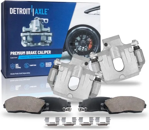 Vista 32 de Detroit Axle - Juego de 4 frenos delanteros para BMW X5 2002, 2003, 2004, 2005, 2006, rotores de freno de disco y pastillas de freno de cerámica