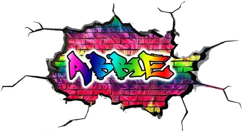 Vista 23 de Calcomanía de pared personalizada con nombre de graffiti 3D, calcomanía decorativa de vinilo artística personalizada, extraíble, despegar y pegar