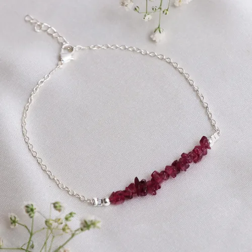 Vista 29 de Gempires Natural Chips Bar Bracelet, Energy Healing Crystals, Birthday, Gift for Her, Gemstone Jewelry 8 inch