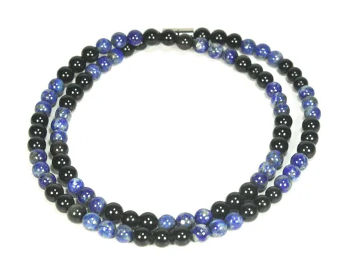 Vista 38 de Collar de cristal de obsidiana negra hecho a mano, collar de cuentas de piedras preciosas naturales auténticas, curación, protección, talismán mala