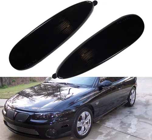 Vista 8 de Kit de lentes transparentes de color blanco claro LED ámbar completo compatible con Pontiac GTO 2004 2005 2006 reemplazo de montaje parachoques