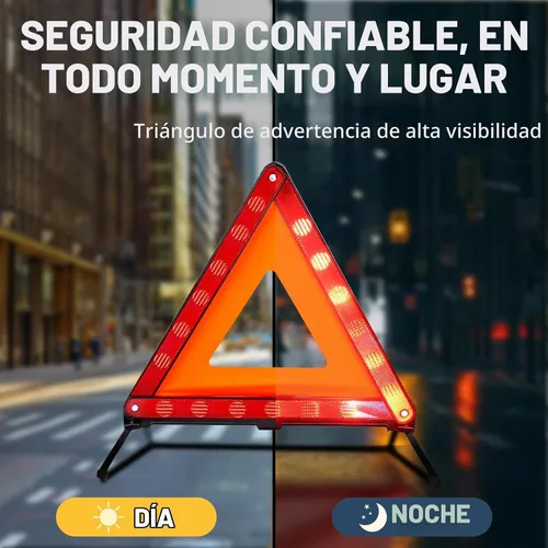 Vista 4 de XOOL Triángulo de advertencia triángulo de advertencia de emergencia Reflector Triángulo Triángulo Kit de triángulo de seguridad adecuado