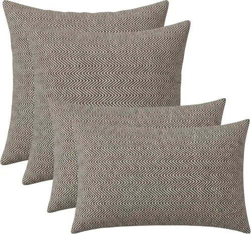 Vista 44 de RSH DECOR: Sunbrella Juego de 4 almohadas lumbares y cuadradas 20 x 12 pulgadas y 17 x 17 pulgadas Tela resistente al agua y a la decoloración