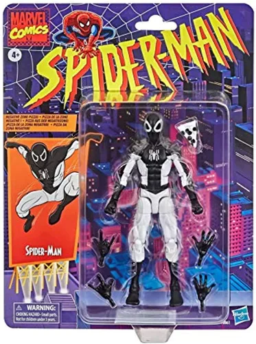 Vista 2 de Hasbro Marvel Legends - Colección Retro de Spider-Man de 6 pulgadas [Suite en blanco y negro] Exclusivo