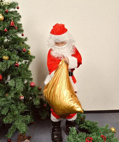 Vista 5 de Traje de Papá Noel para niños 8 piezas terciopelo para niños disfraz de Navidad para Halloween Navidad cosplay fiesta de disfraces