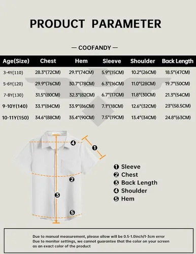 Vista 6 de COOFANDY Men Boys Linen Shirts Short Sleeve Button Down Shirts Hawaiian Tropical Shirts