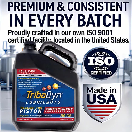 Vista 9 de Tri-Guard 2100 Aceite de compresor de aire sintético para compresores de pistón - 8,000 horas de vida, ISO 100 SAE 30 sin detergente (1 galón)